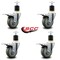 Service Caster 3.5'' Gray Poly Swivel 1-7/8'' Expanding Stem Caster Set Total Lock Brake, 4PK SCC-EXTTL20S3514-PPUB-178-4 - alternate 4
